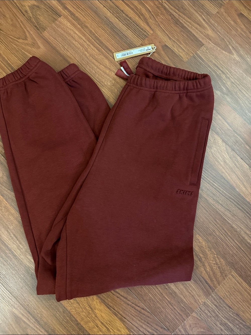 SKIMS Maroon Embroidered Joggers